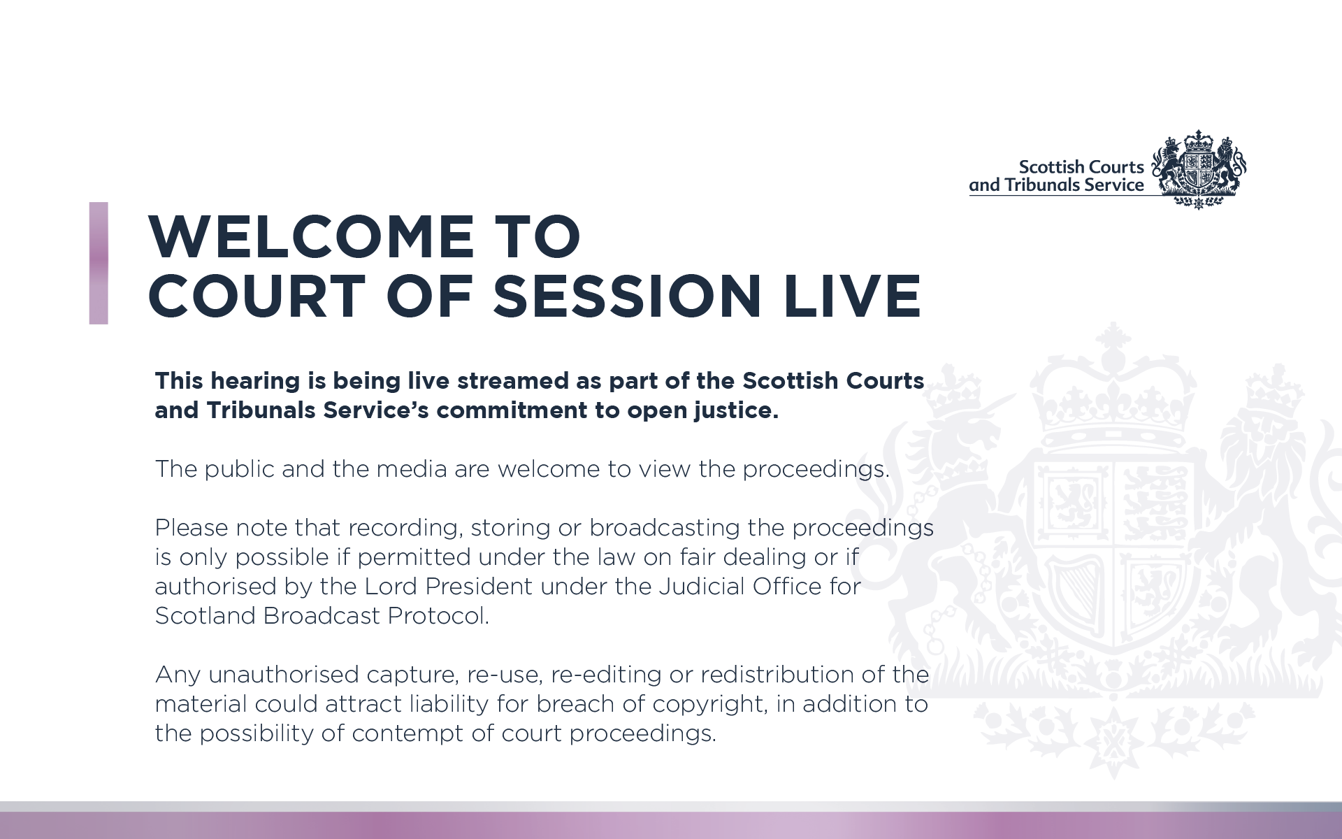 Welcome to Court of Session Live