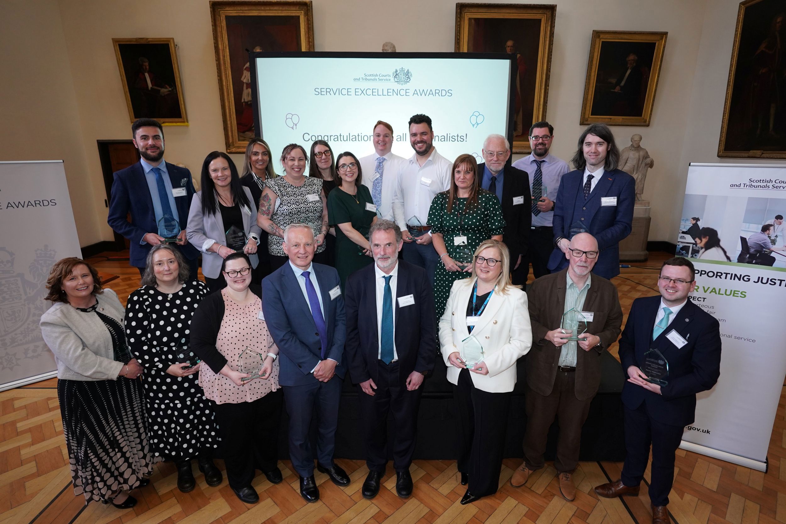 Award winners with Malcolm Graham, Chief Executive and Lord Justice Clerk